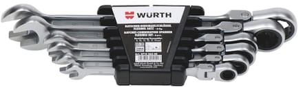SET RATELRINGSTEEKSLEUTELS Assortiment ratelringsteeksleutel, 6-delig SET FLEX- RINGSTEEKSLEUTELS MET RATEL-6 ZEBRA