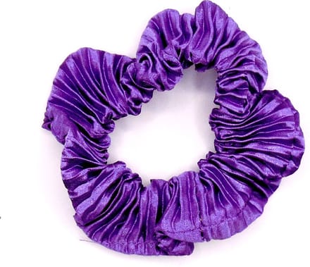 Scrunchie paars geribbeld