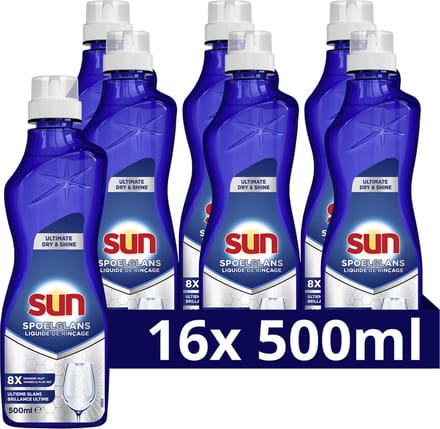 Sun Spoelglansmiddel - Dry & Shine - 16 x 500 ml - Voordeelverpakking