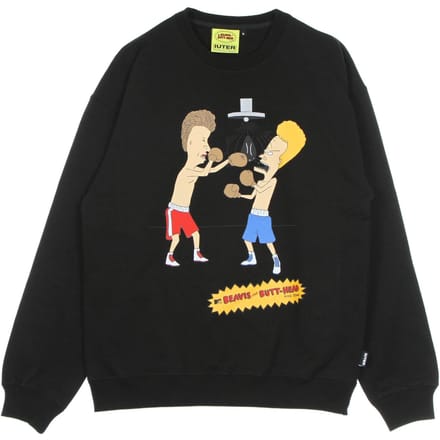 B&B Knockout Crewneck herensweatshirt met ronde hals, zwart