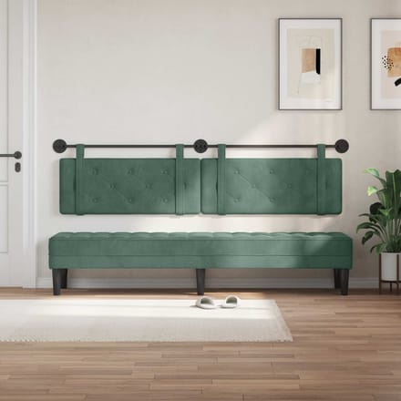 vidaXL - Hangend - hoofdbord - Zeegroen - Fluweel