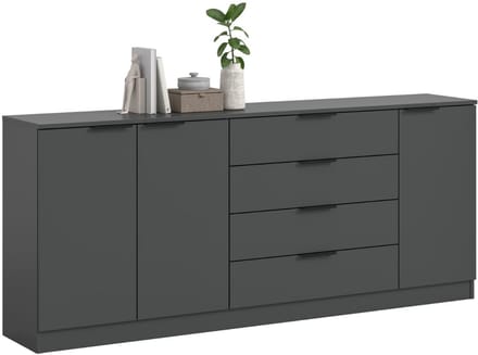 Kopenhagen dressoir 4 laden, 3 deuren antraciet.