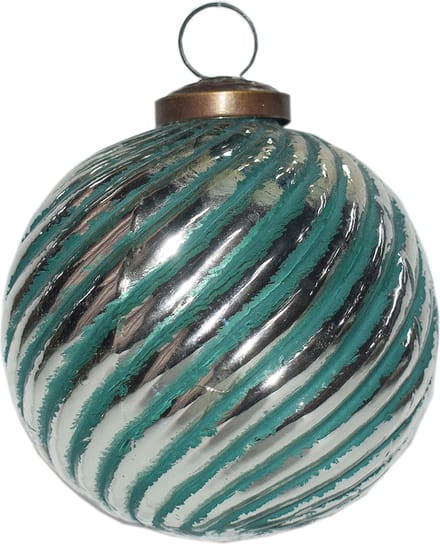 Clayre & Eef Kerstbal Overig Ø 10 cm Groen Zilverkleurig Glas Kerstballen