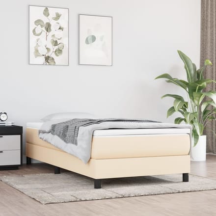vidaXL - Boxspring - bed - 100x200 - cm - stof - crèmekleurig