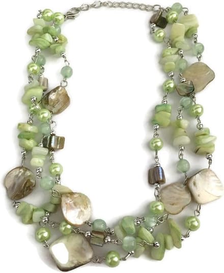 Petra's Sieradenwereld - Ketting groen geketteld