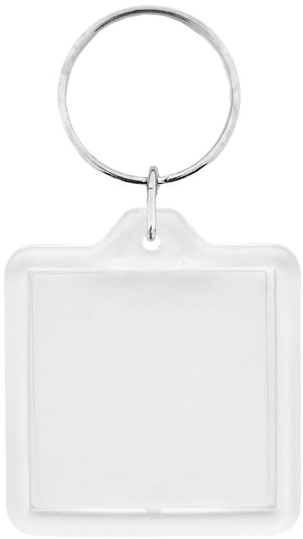 Blanco plexiglas sleutelhanger vierkant klein (x10, bundel van 10)