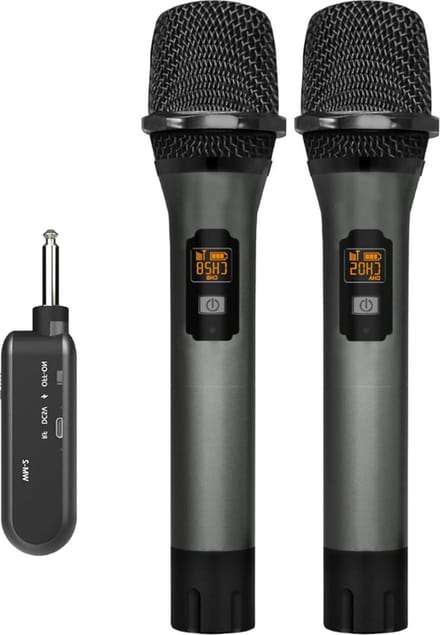 Thuys – Draadloze Microfoon UHF Draadloze Dual Handheld Dynamische Microfoonset – Met Oplaadbare Ontvanger