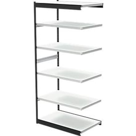 PROGRESS 2000 stalen bureaustelling, zonder achterwand, B 1000 x D 600 x H 2250 mm, zwarte frame