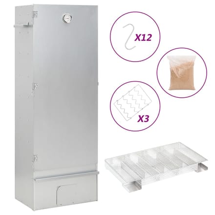 vidaXL BBQ-rookoven met koude rookgenerator gegalvaniseerd staal