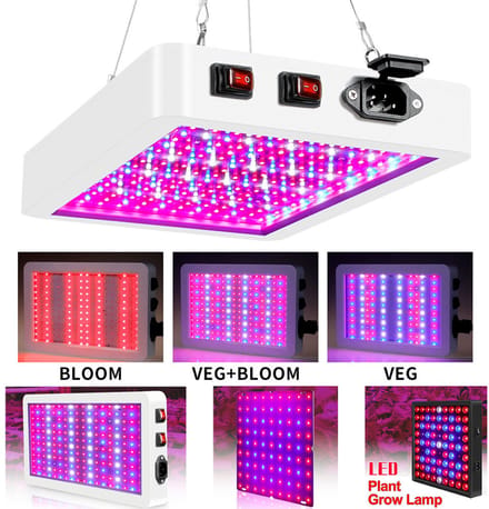 MUPOO LED Kweeklamp - 312 LEDs Volledig Spectrum - Veg & Bloom Groeilamp - 30W