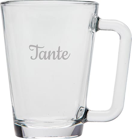 Gegraveerde theeglas 26cl Tante