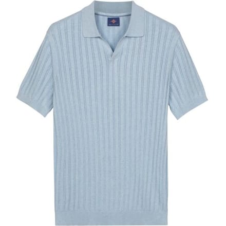 Baileys Polo Allover Drop Needle Knit Stripe Texture Soft Blue / male