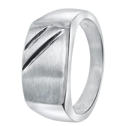 Lucardi Heren Zegelring - Ring - Vaderdag Cadeautje - Echt Zilver - Zilverkleurig