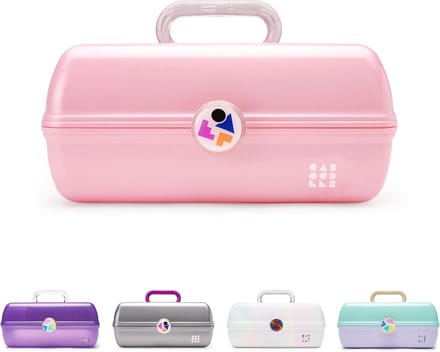 Cosmetic Organizer Draagtas - Roze Make-up Organizer met Spiegel en Compartimenten