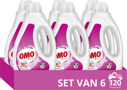 Omo Kleur Vloeibaar Wasmiddel - 6 x 20 wasbeurten - Voordeelverpakking
