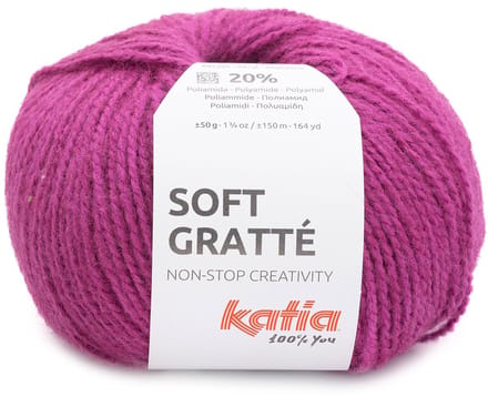 Katia Soft Gratté - 91 magenta - Mohair-Look Acryl Garen