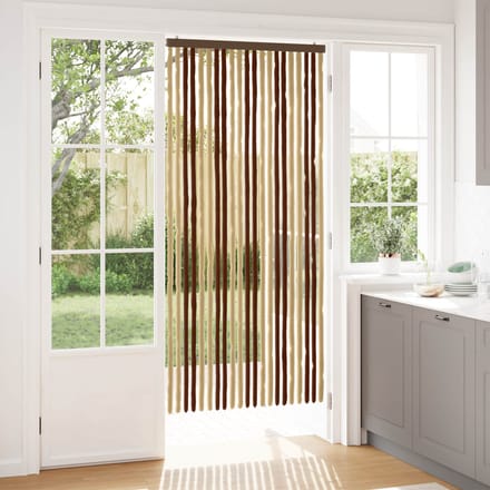 vidaXL - Insecten - Gordijn - Chenille - Bruin - en - Beige - 90 - x - 200 - cm - 100% - PP