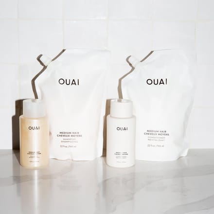 OUAI Medium Shampoo and Refill Bundle