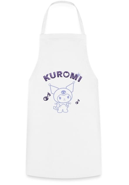Kuromi Omtrekontwerp Met Paarse Chrome Letters Keukenschort