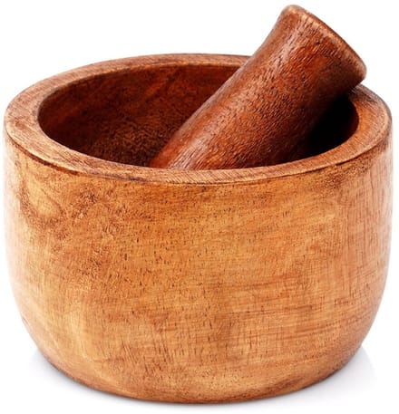 Excellent Houseware - Houten Vijzel - Mango - Inclusief Stamper - Universele Gebruik