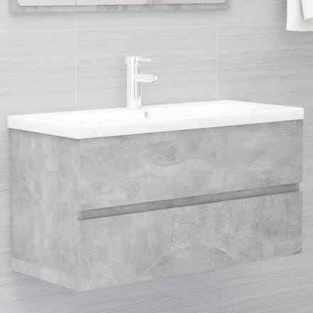 vidaXL - Wastafelkast - 90x38,5x45 - cm - betongrijs