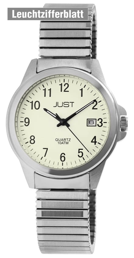 JUST Herenhorloge roestvrij staal Roswin, datumweergave
