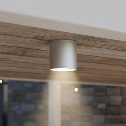Ideal Lux plafondlamp Gun, grijs, aluminium, IP44, GU10