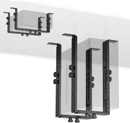 Unyqoos® Verstelbare en ruimtebesparende PC-houder voor onder bureau montage
