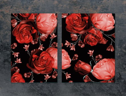 TMK ArtDeko - Snijplank - Rozen - 75x52cm - Glas