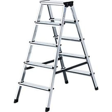 Dubbele trapladder van aluminium, 2 x 5 treden