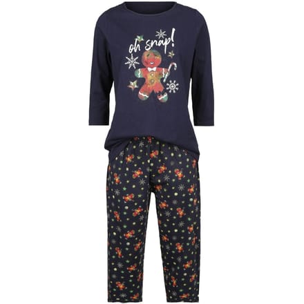 Full Volume by EMP Pyjama - Gingerbread Man Pyjama - L - voor Vrouwen - blauw