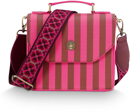 Pip Studio - Frances Crossbody tas dames - Schoudertas - Roze - Gestreept - 19x7x17.5cm