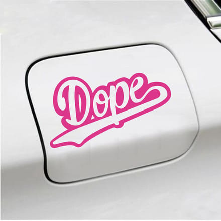 Bumpersticker - Dope - 10 X 18 - Roze