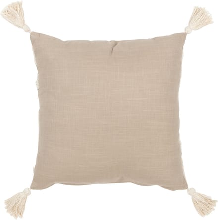 J-Line kussen Bloemen/Bladeren - katoen - taupe/beige