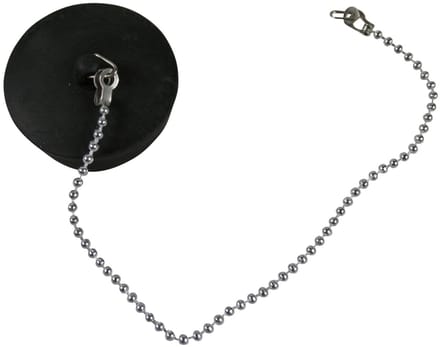 Benson Gootsteendop met ketting - middelgroot - rubber en RVS - 25 cm ketting