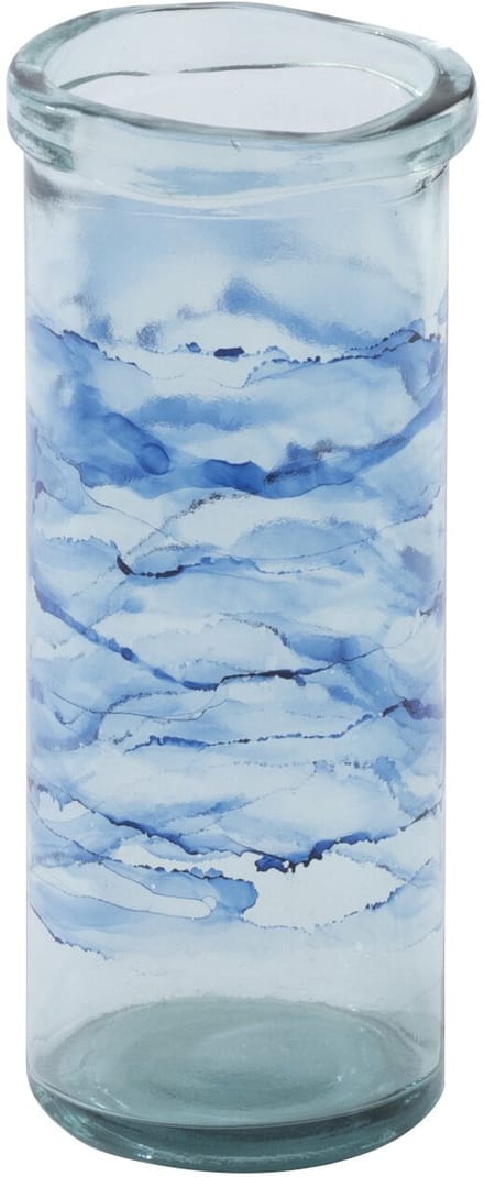 J-Line windlicht Cilinder Golf - glas - blauw