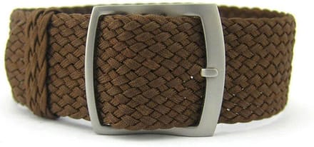 Premium Braided Perlon Strap - Geweven Perlon Horlogeband - Bruin 16mm