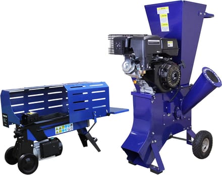 Bundel houtklover+hakselaar - grijs - 370/102 mm - veiligheidsset