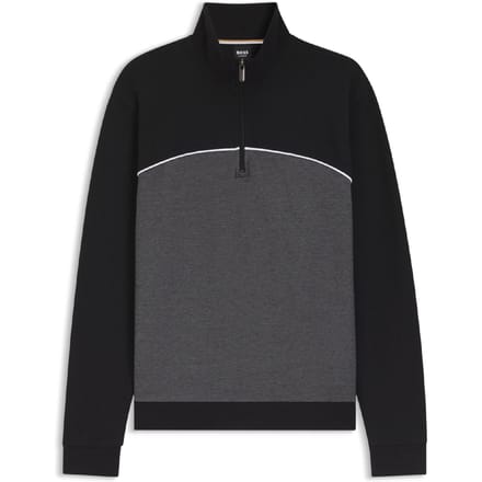 Boss Heren Quarter Zip Sweatshirt (Zwart)
