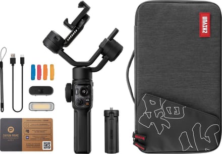 Zhiyun Smooth 5S AI - Gimbal - 3 assig - Pro set - AI Tracker, Lichtbox & Tas