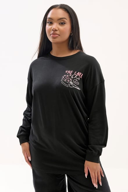 Yours The Cafe Tshirt Met Lange Mouwen Size 42