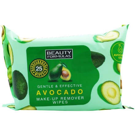 Beauty Formulas Avocado Olie Reinigingsdoekjes - 25 stuks
