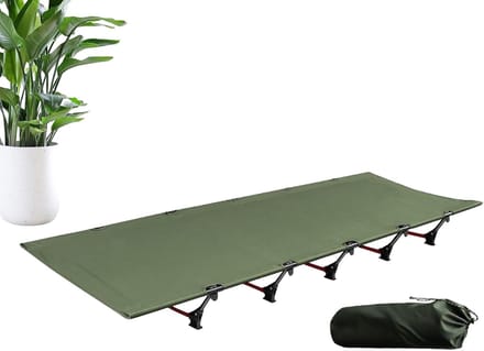 Kampeerbed - Opvouwbaar bed - Buiten slapen - Compact en draagbaar - 192x65x16cm - Legergroen
