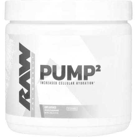 Raw Nutrition, Pump 2, Pré-entraînement, Non aromatisé, 4,37 oz (124 g)