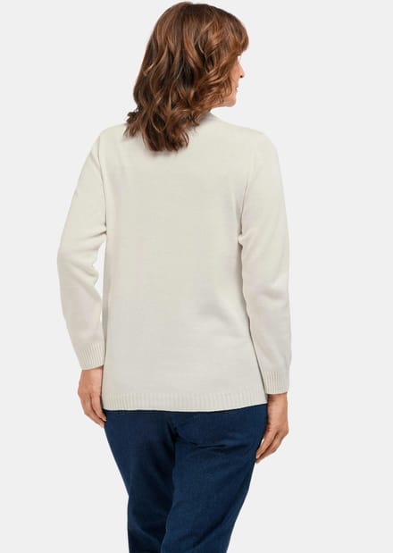 Pullover met opstaande kraag - gebroken wit - Gr. 54 van Goldner Fashion