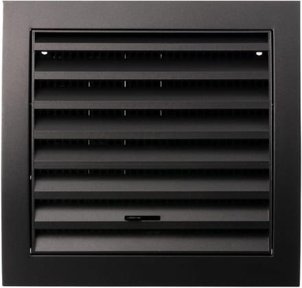 Ventilatierooster Rond Zwart 100 mm met Schuifregelaar en Flens