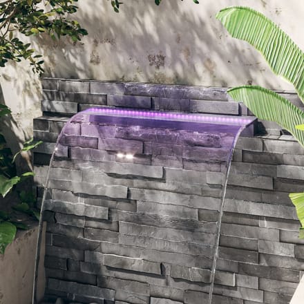 vidaXL - Watervaloverlaat - met - RGB - LED's - 108 - cm - acryl