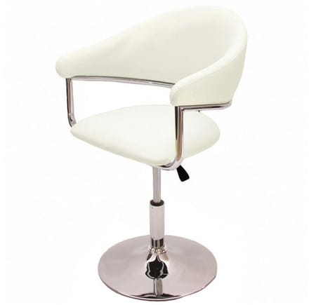 Barkruk MCW-L51, barkruk barkruk lounge stoel, kunstleer ~ crème