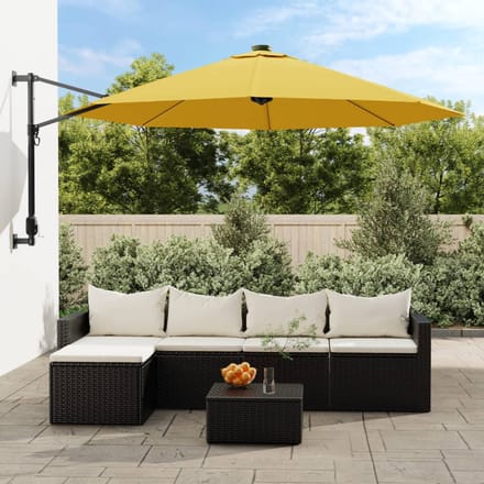 vidaXL - Wandparasol - 290 - cm - geel