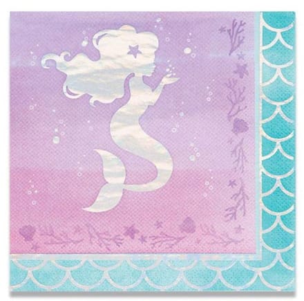 Witbaard Servetten Mermaid Shine 33 X 33 Cm Papier Roze
